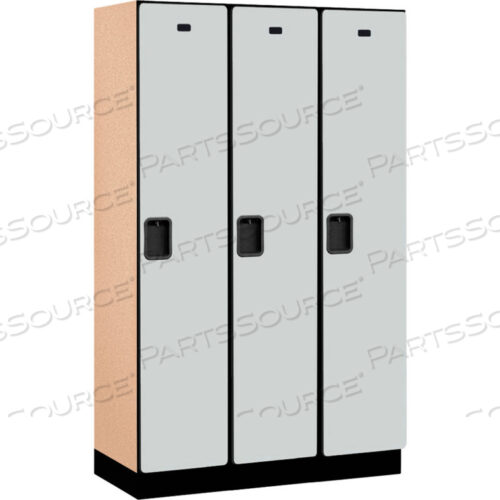 OEM#: 21368GRYSOLLLE TIER 3 DOOR EXTRA WIDE WOOD LOCKER, 15WX18DX72H, СЕРЫЙ, ЧАСТИЧНО СОБРАННЫЙ Salsbury Industries