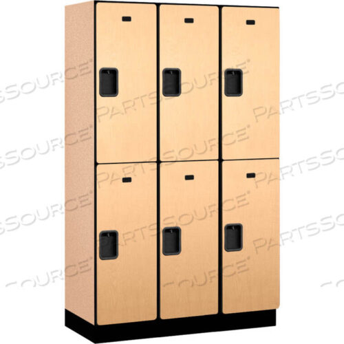 OEM#: 22368MAPDOUBLE TIER 6 DOOR EXTRA WIDE WOOD LOCKER, 15WX18DX36H, MAPLE, PARTIALLY ASSEMBLED by Salsbury Industries