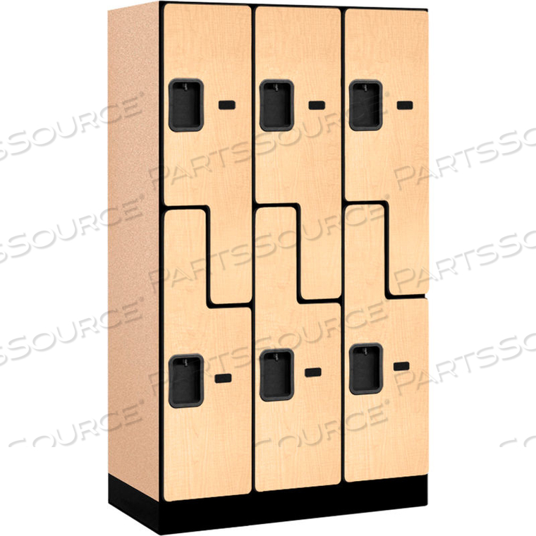 OEM#: 37358MAPДВУХЪЯРУСНЫЙ ДЕРЕВЯННЫЙ ШКАФЧИК С 6 ДВЕРЯМИ, 12 ШИРИНА X 18 ДВЕРЬ 60 В, КЛЕН, ЧАСТИЧНО СОБРАННЫЙ Salsbury Industries