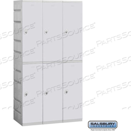 OEM#: 92368GY-UDOBLE TIER 6 DOOR PLASTIC LOCKER, 12-3/4WX18DX36-1/2H, СЕРЫЙ, В РАЗОБРАННОМ СОСТАВЕ от Salsbury Industries