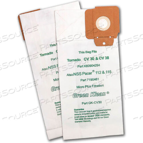 OEM#: GK-CV30TORNADO CV30 & CV38 12 & 15 МЕШОК ДЛЯ ПЫЛЕСОСА от Kleen Green
