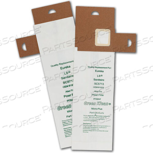 OEM#: GK-EURLS*EUREKA LS LITESPEED МОДЕЛИ СЕРИИ 5700-5739 и 5800-5839, ВАКУУМНЫЕ МЕШКИ SANITAIRE SC5713 от Kleen Green
