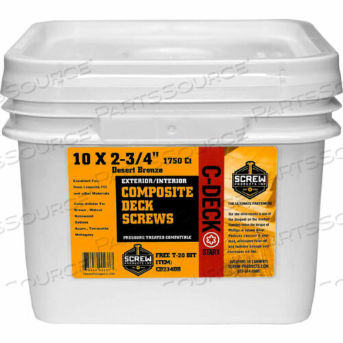 OEM#: CD234SR#10 Композитный винт для палубы с покрытием C-DECK STAR DRIVE, 2-3/4, SANDRIDGE, 1750 шт./КОРОБКА - США, Screw Products, Inc.