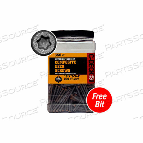 10 X 2-3/4 C-DECK КОМПОЗИТНЫЕ ШУРУПЫ ACQ СОВМЕСТИМЫЕ С ЗВЕЗДООБРАЗНЫМ ШЛИЦЕМ ДЛЯ ПАЛУБ - ДОМ НА ДЕРЕВЕ - УПАКОВКА ИЗ 75 ШТ.