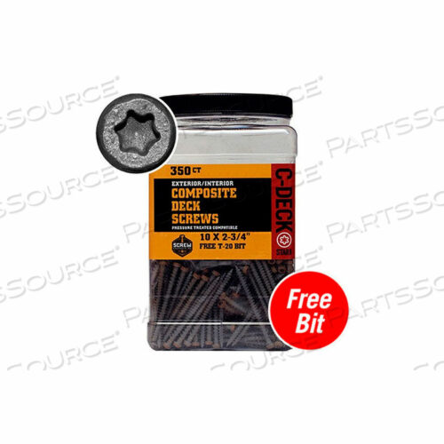 10 X 2-3/4 C-DECK КОМПОЗИТНЫЕ ВИНТЫ ACQ СОВМЕСТИМЫЕ С ЗВЕЗДООБРАЗНЫМ ШЛИЦЕМ ДЛЯ ПАЛУБ - ТИК - УПАКОВКА 75 ШТ.