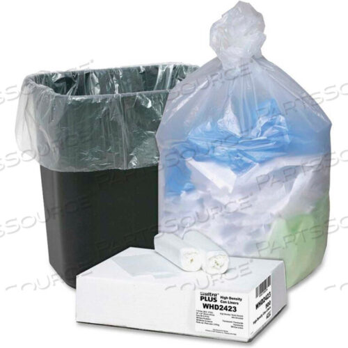 OEM#: WBIWHD2423WEBSTER ULTRA PLUS TRASH CAN LINERS - NATURAL, 10 GALLON, 0.31 MIL, 500/CASE by S.P. Richards Company