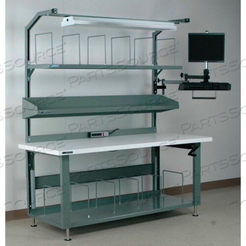 OEM#: 4-6XPACK-3-GYNO. 3 ГИДРАВЛИЧЕСКИЙ РЕГУЛИРУЕМЫЙ ПО ВЫСОТЕ ВЕРСТАК ДЛЯ УПАКОВКИ - ЛАМИНИРОВАННЫЙ КВАДРАТНЫЙ КРОМ 72 X 36 СЕРЫЙ от Stackbin Corporation