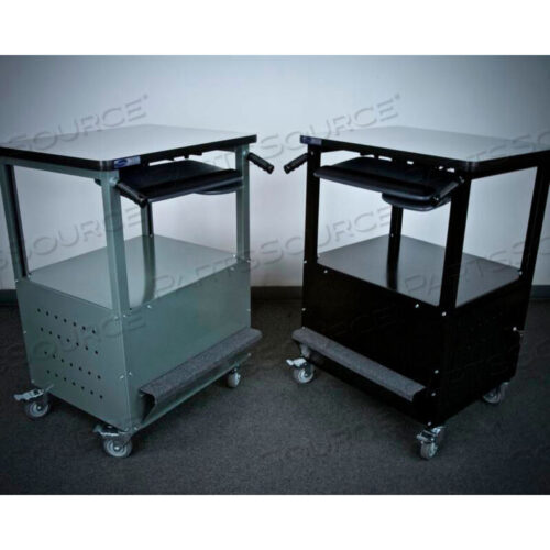 OEM#: 4-WREP-GYENCLOSED BOTTOM COMPUTER CART, 30W X 24D X 40H, СЕРАЯ от Stackbin Corporation