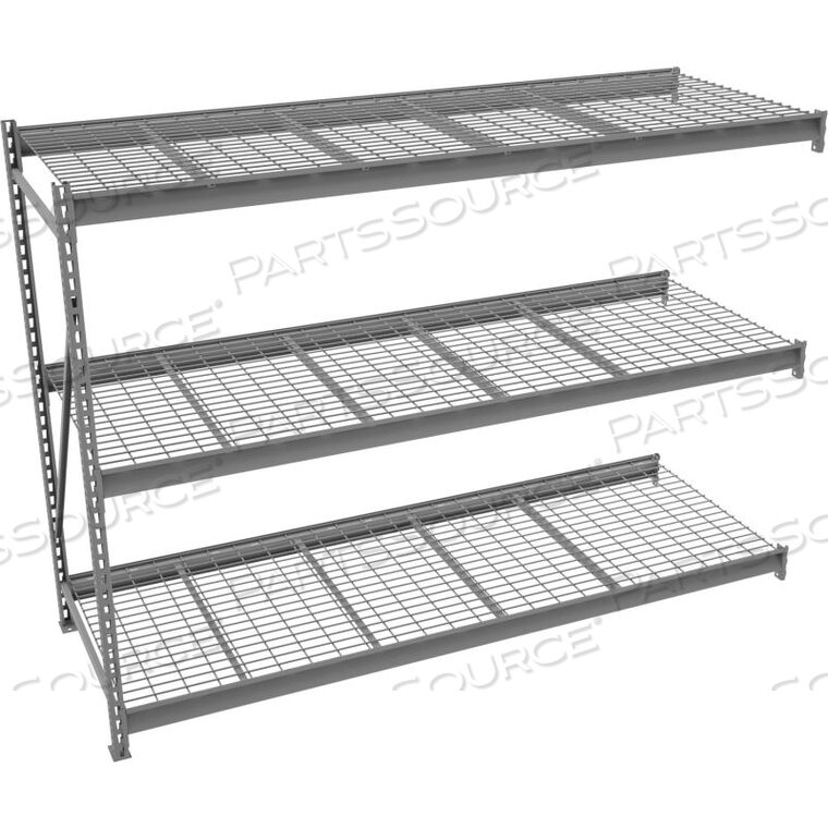 OEM#: BU-483684WA-MGYСТЕЛЛАЖ ДЛЯ ХРАНЕНИЯ ГРУЗОВ - 48 Ш X 36 Г X 84 В - ДОПОЛНИТЕЛЬНЫЙ - 3 УРОВНЯ ПОЛОК - ПРОВОЛОЧНЫЙ НАСТОЙ - СРЕДНЕ-СЕРЫЙ от Tennsco Corp.