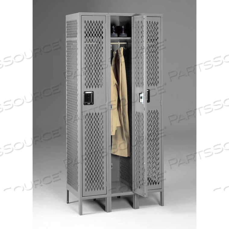 OEM#: VSL-121872-3-MGYSварной вентилируемый шкафчик с тремя дверями и одним ярусом, на ножках, 12Шx18DX72В, средне-серый, собран компанией Tennsco Corp.
