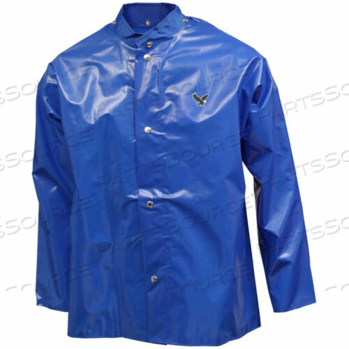 OEM#: J22201.MDJ22201 IRON EAGLE STORM FLY FRONT JACKET, BLUE, HOOD SNAPS, MEDIUM by Tingley Rubber