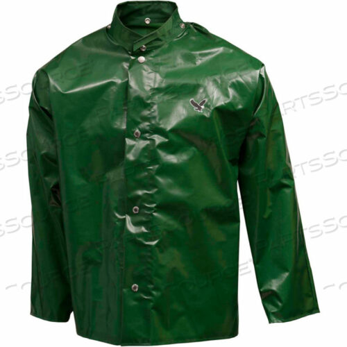 OEM#: J22208.3XJ22208 IRON EAGLE STORM FLY FRONT JACKET, GREEN, HOOD SNAPS, 3XL by Tingley Rubber