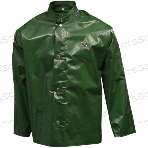 OEM#: J22208.XLJ22208 IRON EAGLE STORM FLY FRONT JACKET, GREEN, HOOD SNAPS, XL by Tingley Rubber