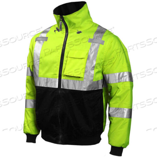 OEM#: J26002.4XJ26002 BOMBER HOODED JACKET, FLUORESCENT YELLOW/GREEN/BLACK, 4XL by Tingley Rubber