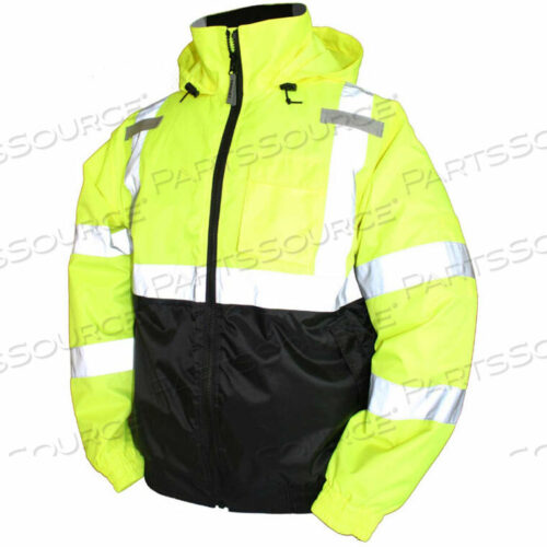 OEM#: J26112.4XJ26112 BOMBER II HOODED JACKET, FLUORESCENT YELLOW/GREEN/BLACK, 4XL by Tingley Rubber