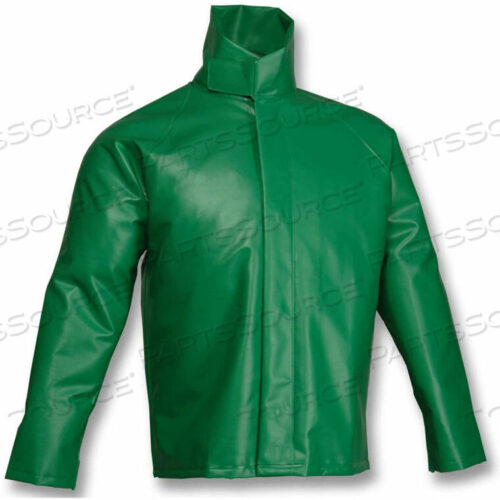 OEM#: J41008.XLJ41008 SAFETYFLEX STORM FLY FRONT HIGH COLLAR JACKET, GREEN, XL by Tingley Rubber