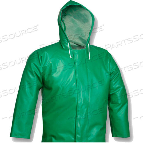 OEM#: J41108.2XJ41108 SAFETYFLEX STORM FLY FRONT HOODED JACKET, GREEN, 2XL by Tingley Rubber