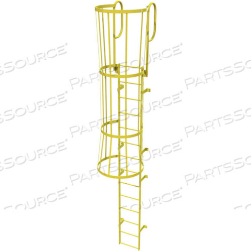 OEM#: WLFC1214-Y14 СТАЛЬНАЯ СТРОПОЧНАЯ ЛЕСТНИЦА С КЛЕТКОЙ, ЖЕЛТАЯ, от Tri-Arc
