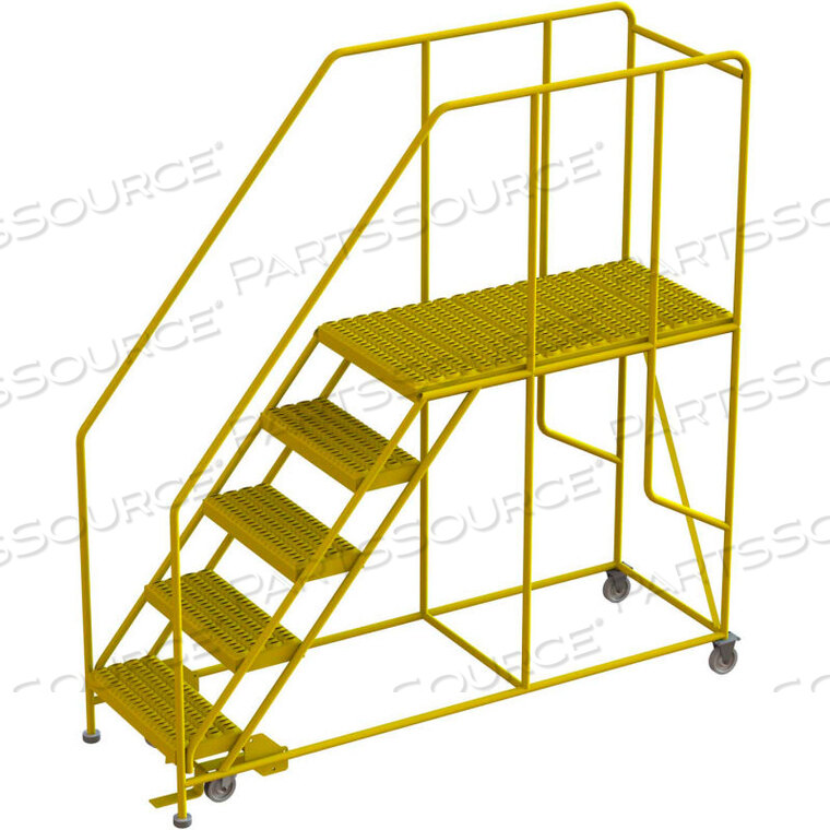 OEM#: WLWP152448SLC-Y5 STEP STEEL DOUBLE ENTRY MOBILE PLATFORM, 24L X 48W, 42 HANDRAILS by Tri-Arc
