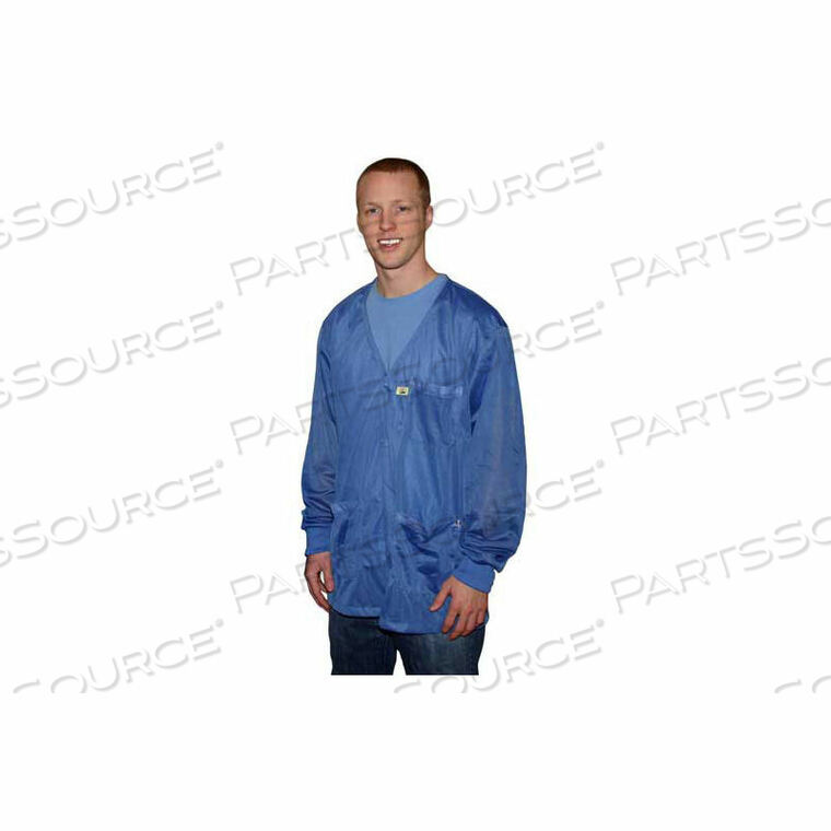 OEM#: JKV 8823LBESD JACKET, V-NECK, KNIT CUFF, LIGHT BLUE, MEDIUM by Transforming Technologies LLC