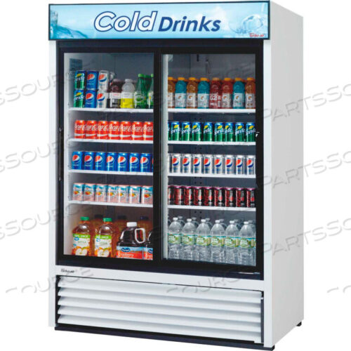 OEM#: TGM-48R-NTGM-48R - ТОРГОВАЯ ВИТРИНА, ОХЛАЖДАЕМАЯ, БЕЛАЯ, 2 РАЗДВИЖНЫЕ СТЕКЛЯННЫЕ ДВЕРИ, 48 куб. футов, 55-7/8 Вт от Turbo Air Inc