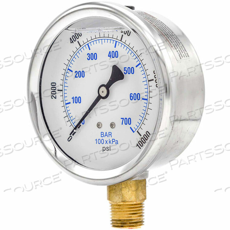 OEM#: 201L-402U4 МАНОМЕТР, ЖИДКОСТНЫЙ, 10 000 PSI, НЕРЖАВЕЮЩИЙ КОРПУС, НИЖНЕЕ КРЕПЛЕНИЕ от PIC Gauges
