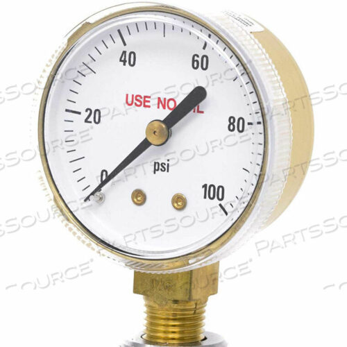OEM#: 501D-UNO-204E2 МАНОМЕТР UNO, 1/4 NPT, СУХОЙ, 0/100 PSI, НИЖНИЙ МОНТАЖ от PIC Gauges