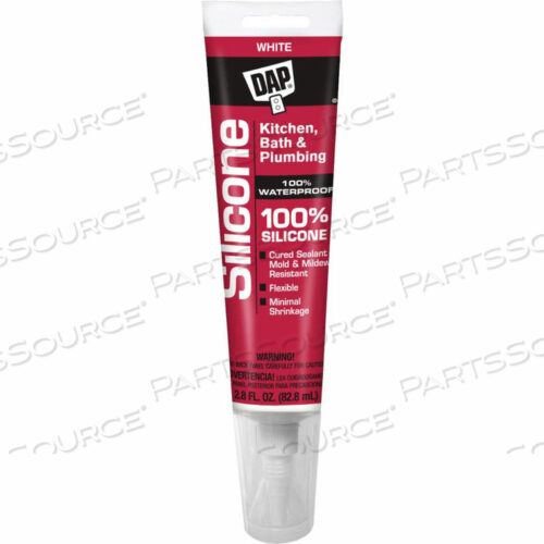 КУХНЯ И ВАННАЯ 100% СИЛИКОНОВЫЙ РЕЗИНОВЫЙ ГЕРМЕТИК - 2,8 УНЦИИ, БЕЛЫЙ -