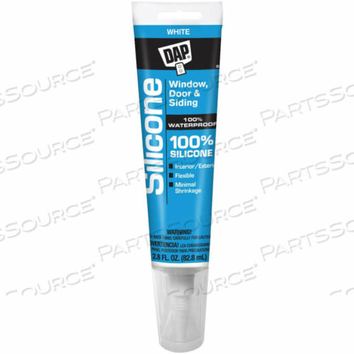 ОКОННЫЙ, ДВЕРНОЙ И САЙДИНГОВЫЙ ГЕРМЕТИК ИЗ 100% СИЛИКОНОВОГО КАУЧУКА - 2,8 УНЦИИ, БЕЛЫЙ -