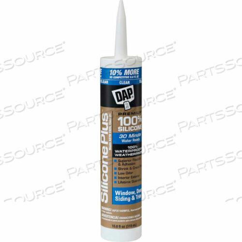 SILICONE PLUS PREMIUM СИЛИКОНОВЫЙ РЕЗИНОВЫЙ ГЕРМЕТИК ДЛЯ ОКОН И ДВЕРЕЙ -10,8 УНЦИЙ, CLR -