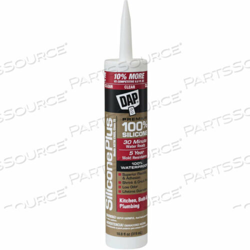 SILICONE PLUS PREMIUM СИЛИКОНОВЫЙ РЕЗИНОВЫЙ ГЕРМЕТИК ДЛЯ КУХНИ И ВАННОЙ -10,8 УНЦИЙ, CLR-