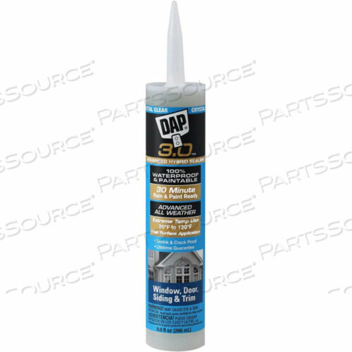 3.0 ВЫСОКОЭФФЕКТИВНЫЙ ГЕРМЕТИК ДЛЯ ОКОН, ДВЕРЕЙ, ОТДЕЛКИ И САЙДИНГА - 9,0 УНЦИЙ, CRYSTAL CLR-