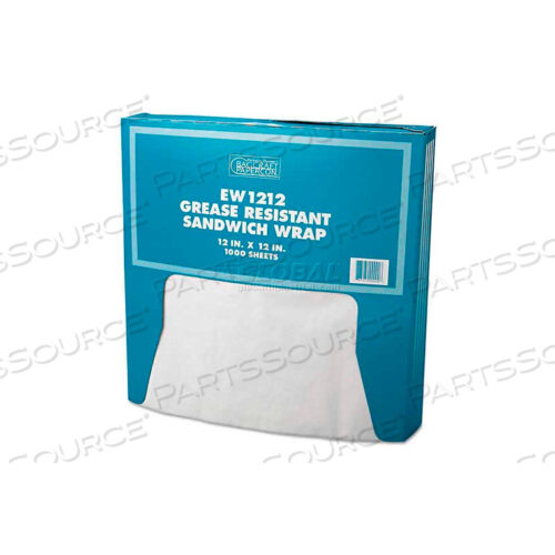 ЖИРОСТОПРОЧНАЯ БУМАЖНАЯ ОБЕРТКА/ПОДЛОЖКА, 12 X 12, БЕЛАЯ