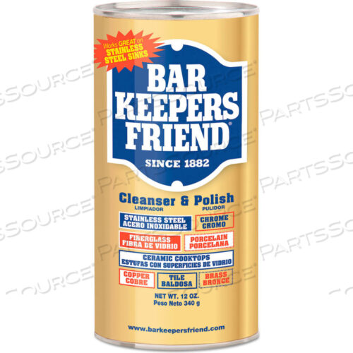 BAR KEEPERS FRIEND ПОРОШОК ДЛЯ ЧИСТКИ И ПОЛИРОВКИ, БАНКА 12 УНЦИЙ, 12 БАНОК - 11510