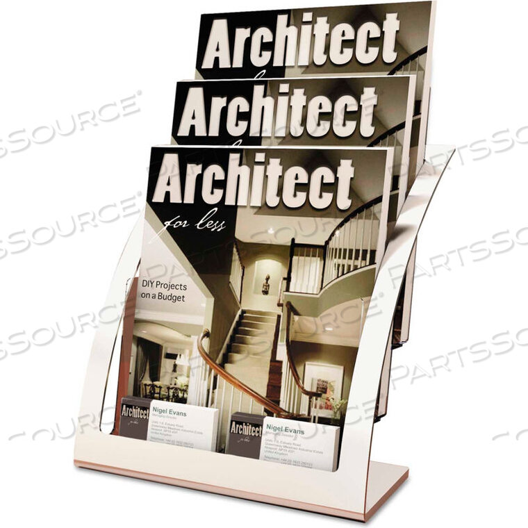 OEM#: DEF693745ТРЕХЪЯРУСНЫЙ ДЕРЖАТЕЛЬ МАГАЗИНА, 11-1/4W X 6-15/16D X 13-5/16H, СЕРЕБРИСТЫЙ от Deflecto