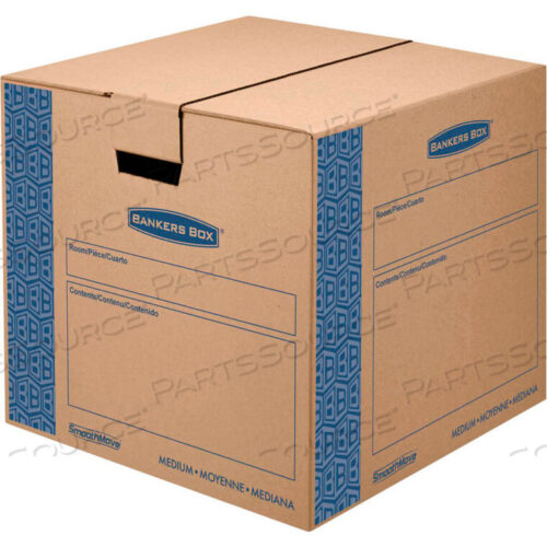 OEM#: FEL0062801BANKERS BOX SMOOTHMOVE PRIME MEDIUM MOVING BOXS, 18L X 18W X 16H, KRAFT/BLUE, 8 шт. в коробке от United Stationers Supply