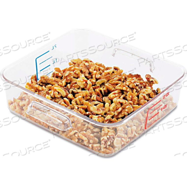 OEM#: RCP 6302 CLESPACESAVER КВАДРАТНЫЕ КОНТЕЙНЕРЫ, 2 КВАРТЫ, 8 4/5 Ш X 8 3/4 Г X 2 7/10 В, ПРОЗРАЧНЫЕ от Rubbermaid Medical Division