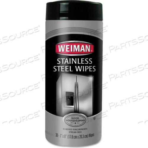OEM#: WMN92STAINELSS STEEL CLEANING WIPES, 30 WIPES/CAN - 92 by Weiman