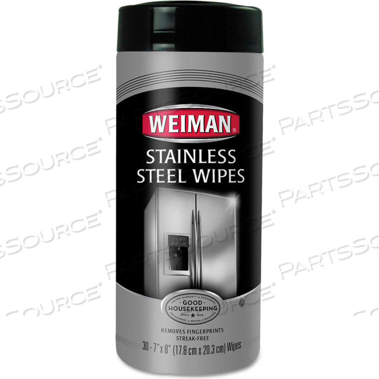 OEM#: WMN92STAINELSS STEEL CLEANING WIPES, 30 WIPES/CAN - 92 by Weiman
