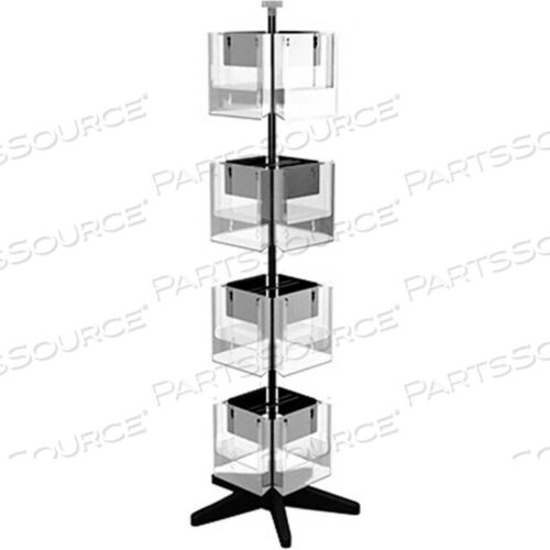 OEM#: T100SROTATING LITERATURE DISPLAY W/ 16 CLEAR POCKETS & HEAVY-DUTY BASE, BLACK by Vulcan Industries