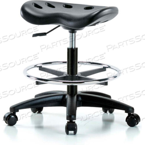 OEM#: PTMBSL-RG-CF-RC-BLKINTERION ПОЛИУРЕТАНОВЫЙ ТАБУРЕТ ДЛЯ ТРАКТОРА С КОЛЬЦОМ ДЛЯ НОГ - ЧЕРНЫЙ С ЧЕРНЫМ ОСНОВАНИЕМ от E Com Inc