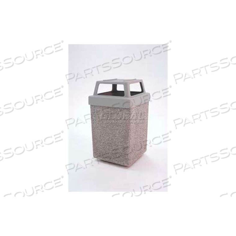 OEM#: TF1040E23-0БЕТОННЫЙ КОНТЕЙНЕР ДЛЯ ОТХОДОВ С СИНЕЙ ПЛАСТИКОВОЙ ВЕРХНЕЙ ЧАСТЬЮ НА 4 СТОРОНЫ - 25 X 25 СЕРЫЙ/КОРИЧНЕВЫЙ от Wausau Tile