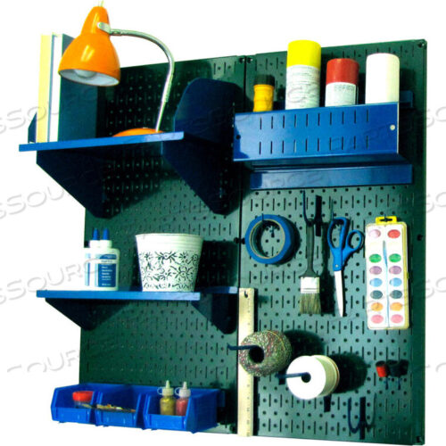 OEM#: 30-CC-200 GNBUPEGBOARD НАБОР ДЛЯ ХРАНЕНИЯ ОРГАНАЙЗЕРА ДЛЯ ХОББИ-РУКОДЕЛИЯ, ЗЕЛЕНЫЙ/СИНИЙ, 32 X 32 X 9 от Wall Control Pegboard