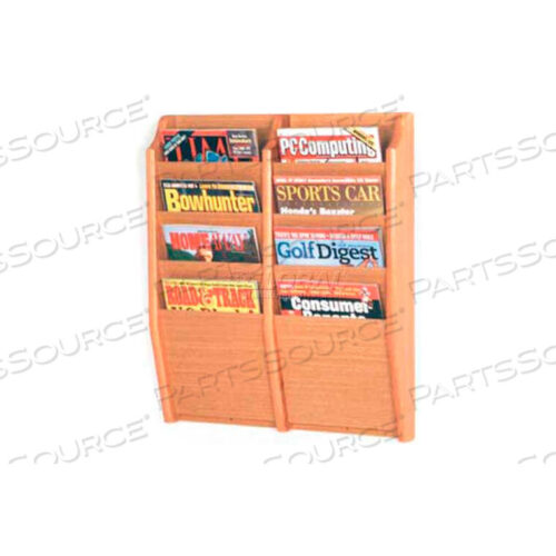 OEM#: MR24-8LOCASCADE 8-КАРМАННАЯ СТОЙКА ДЛЯ ЖУРНАЛОВ, СВЕТЛЫЙ ДУБ от Wooden Mallet