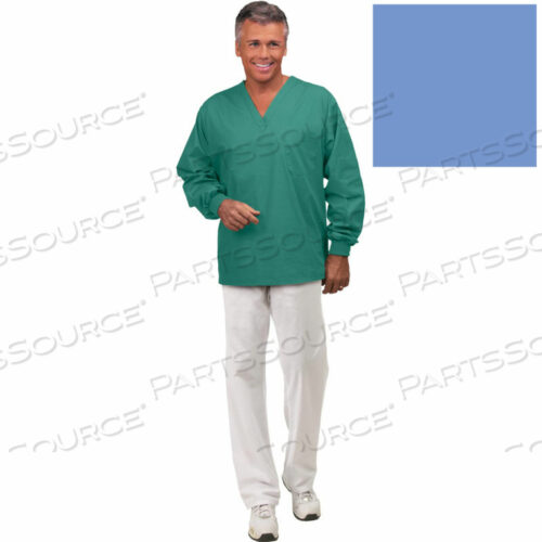OEM#: 66873XLUNISEX LONG SLEEVE SCRUB SHIRT, NON REVERSIBLE, CIEL BLUE, 3XL by Superior Surgical, LLC