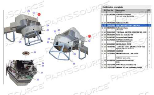 OEM#: 10022685COLLIMATOR LIGHT SWITCH by Siemens Medical Solutions