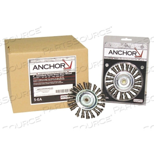 OEM#: 94865ЩЕТКА ДЛЯ КОЛЕСА STRINGER, 4 ДЮЙМА D X 1/4 ДЮЙМА W, 0,02 ДЮЙМА ПРОВОЛОКА ИЗ НЕРЖАВЕЮЩЕЙ СТАЛИ от Anchor