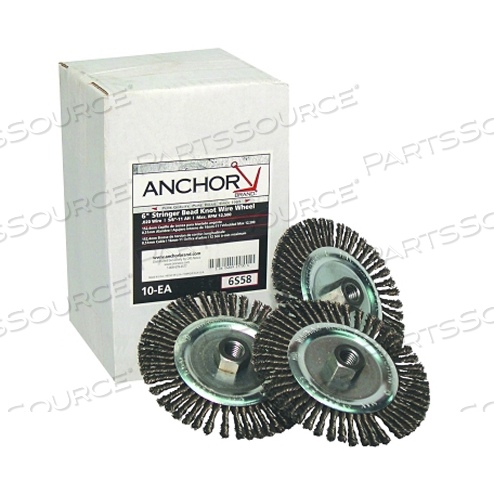 OEM#: 94866ЩЕТКА ДЛЯ КОЛЕСА STRINGER, 6 ДЮЙМОВ Г X 6 ДЮЙМОВ Ш, 0,02 ДЮЙМА УГЛЕРОДИСТАЯ СТАЛЬНАЯ ПРОВОЛОКА от Anchor