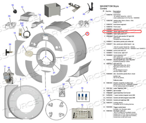 OEM#: 10568802ВЕРХНЯЯ ПРАВАЯ КРЫШКА 3,0T от Siemens Medical Solutions