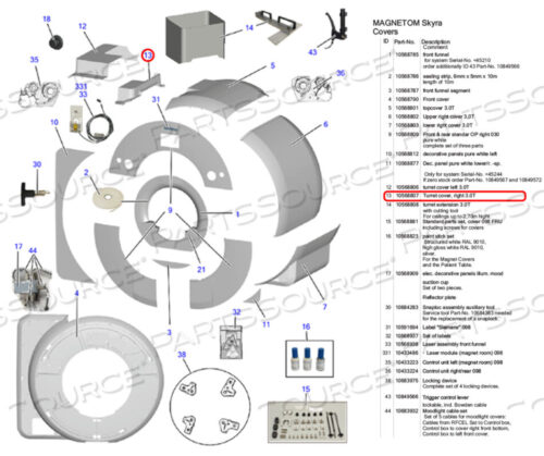 OEM#: 10568807КРЫШКА БАШНИ, ПРАВАЯ 3.0T от Siemens Medical Solutions